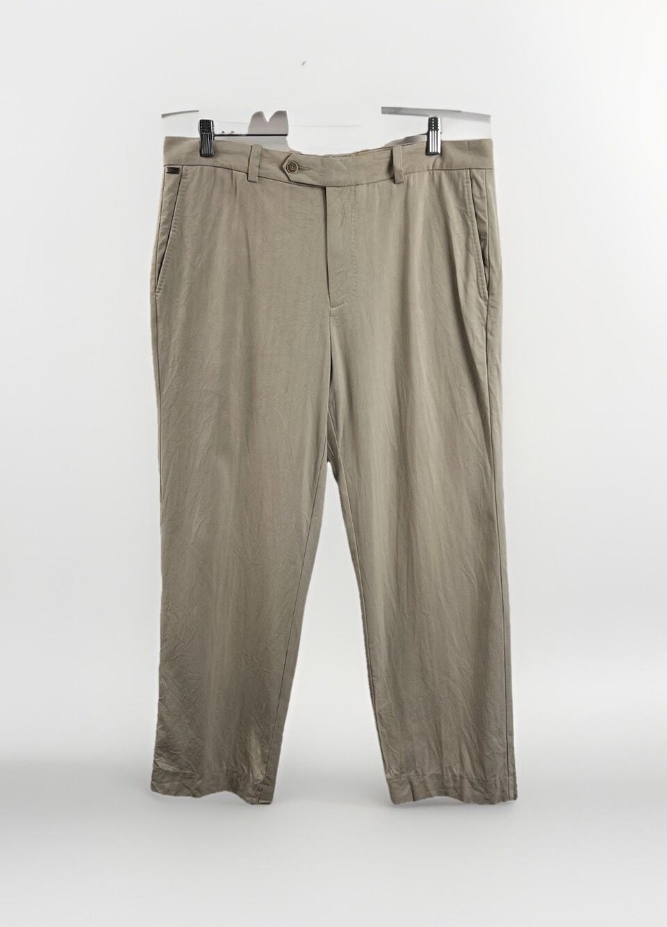 Tommy Bahama Pant Flat Front 90% Silk Blend Khaki Pants Men's Actual 36x28